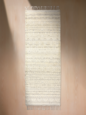 Numa Hand-knotted Wool Geometric Rug - Cream