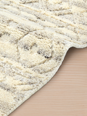 Numa Hand-knotted Wool Geometric Rug - Cream