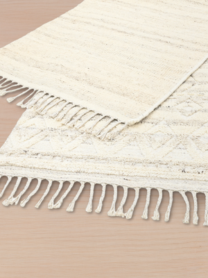 Numa Hand-knotted Wool Geometric Rug - Cream