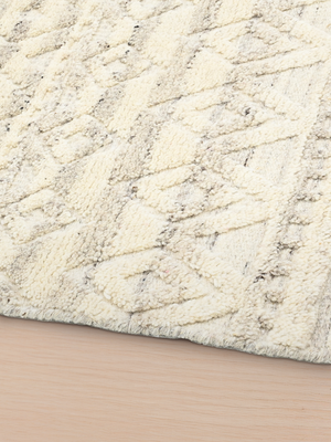 Numa Hand-knotted Wool Geometric Rug - Cream