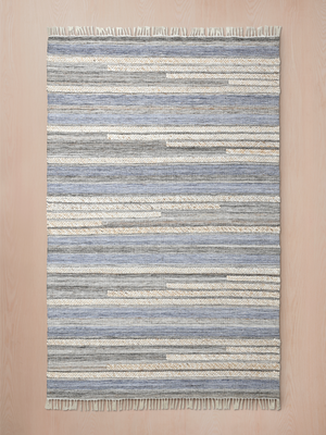 Umara Hand-woven PET Kilim Rug - Blue