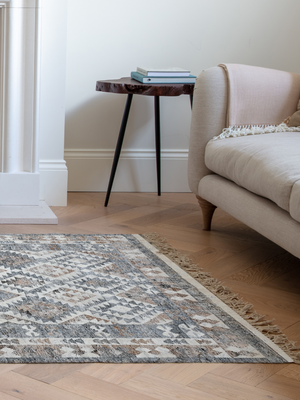 Dhriti Hand-woven PET Kilim Rug - Grey