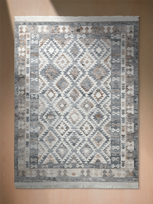 Dhriti Hand-woven PET Kilim Rug - Grey