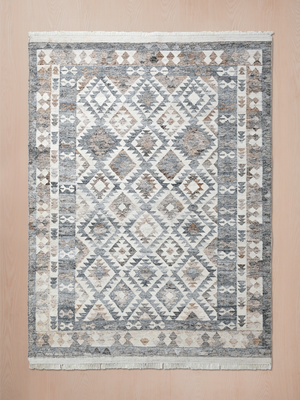Dhriti Hand-woven PET Kilim Rug - Grey