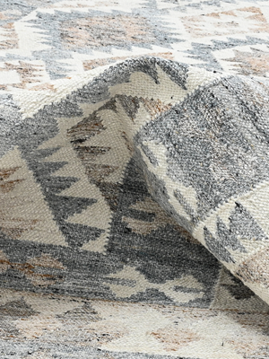 Dhriti Hand-woven PET Kilim Rug - Grey