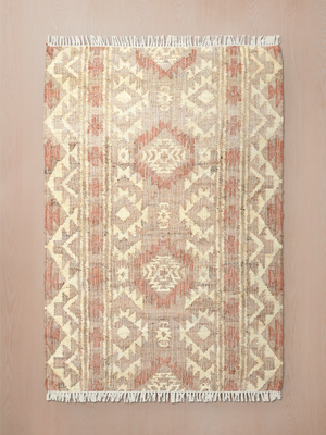 Zaara Hand-woven Jute Kilim Rug - Beige