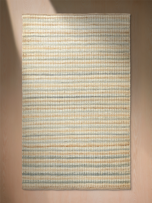 Nadia Hand-woven Jute Striped Rug - Beige