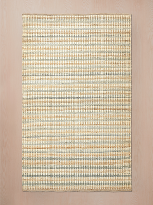 Nadia Hand-woven Jute Striped Rug - Beige