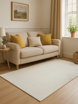 Shaheer Cream Hand-woven Wool Rug