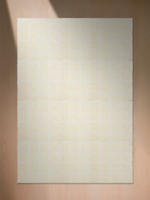 Zahaan Hand-woven Wool Geometric Rug - Cream