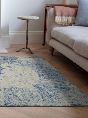 Shireen Hand-tufted Wool Abstract Rug - Blue