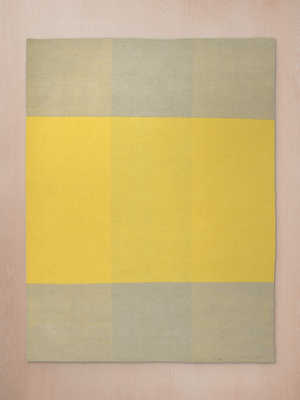 Minha Hand-woven Wool Geometric Rug - Yellow