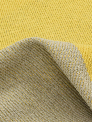 Minha Hand-woven Wool Geometric Rug - Yellow
