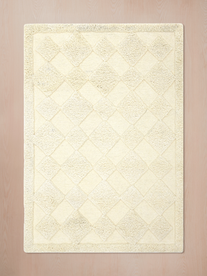 Zeba Hand-tufted Wool Geometric Rug - Ivory