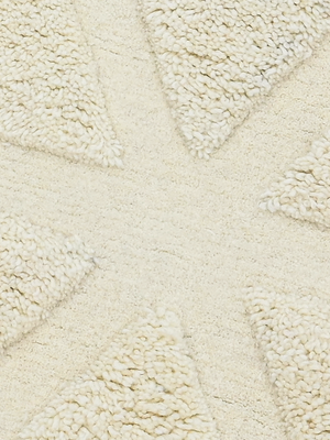 Niyab Hand-tufted Wool Geometric Rug - Ivory