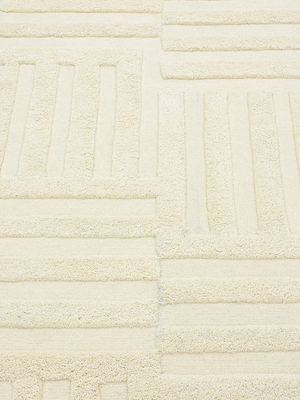 Fiza Hand-tufted Wool Geometric Rug - Ivory
