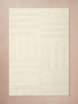 Fiza Hand-tufted Wool Geometric Rug - Ivory