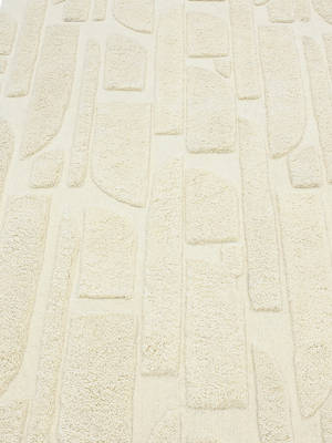Sally Hand-tufted Wool Geometric Rug - Ivory