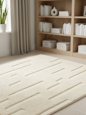 Myla Hand-tufted Wool Geometric Rug - Ivory