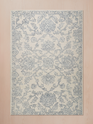 Savana Botanical Hand-tufted Wool Persian Rug - Blue