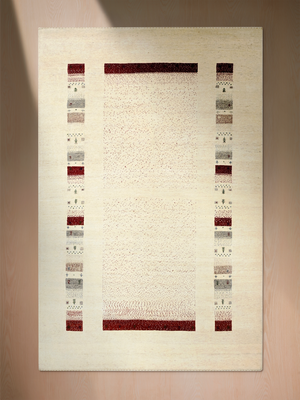 Urban Bohemian Heritage Hand-knotted Wool Geometric Rug - Cream