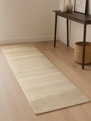 Mehar Heritage Hand-knotted Wool Striped Rug - Beige