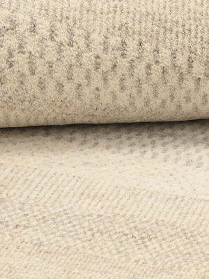 Mehar Heritage Hand-knotted Wool Striped Rug - Beige