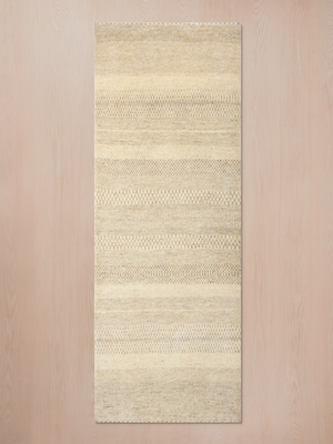 Mehar Heritage Hand-knotted Wool Striped Rug - Beige