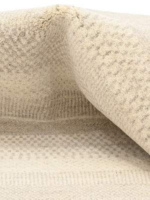 Mehar Heritage Hand-knotted Wool Striped Rug - Beige