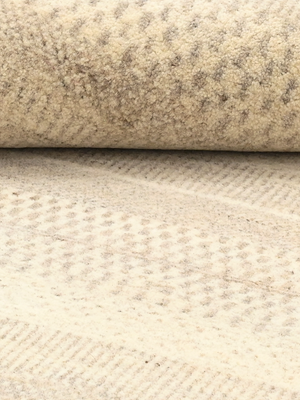Mehar Heritage Hand-knotted Wool Striped Rug - Beige