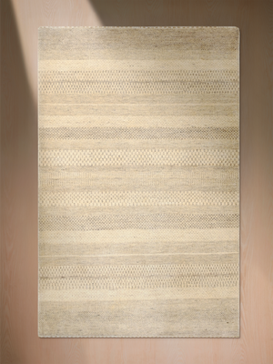 Mehar Heritage Hand-knotted Wool Striped Rug - Beige