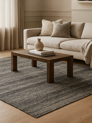 Ashley Heritage Hand-knotted Wool Striped Rug - Charcoal