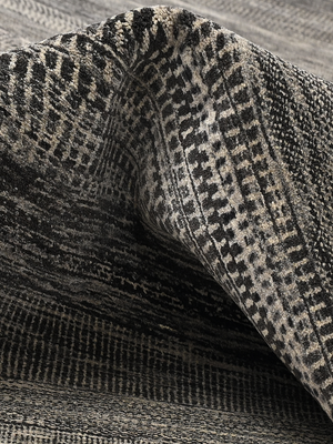 Ashley Heritage Hand-knotted Wool Striped Rug - Charcoal