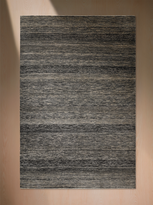 Ashley Heritage Hand-knotted Wool Striped Rug - Charcoal