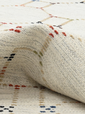 Arcadia Heritage Hand-woven Wool Geometric Rug - Cream