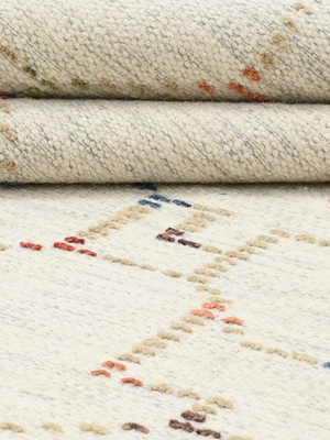Arcadia Heritage Hand-woven Wool Geometric Rug - Cream