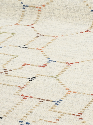 Arcadia Heritage Hand-woven Wool Geometric Rug - Cream