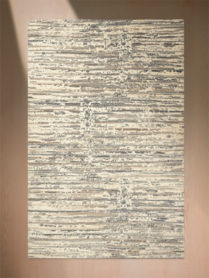 Carina Hand-knotted Wool Abstract Rug - Cream