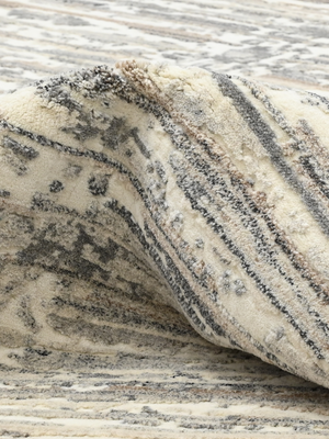 Carina Hand-knotted Wool Abstract Rug - Cream