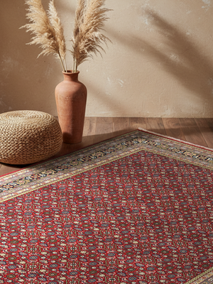 Vaari Hand-knotted Wool Persian Rug - Red