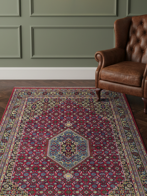 Bianca Hand-knotted Wool Persian Rug - Red