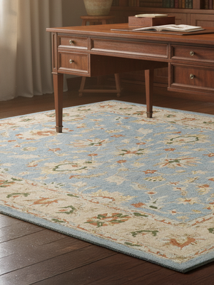 Amani Hand-tufted Wool Persian Rug - Blue