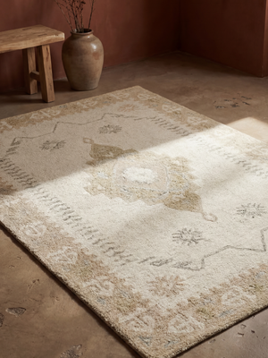 Parisa Persian Hand-tufted Wool Floral Rug - Off White