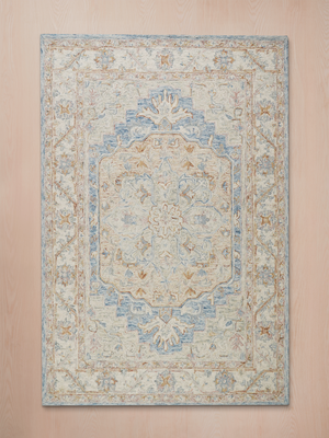 Riwaq Hand-tufted Wool Persian Rug - Blue