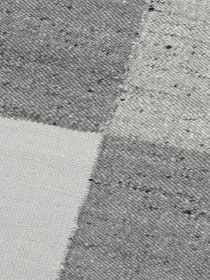 Neer Hand-woven Wool Geometric Rug - Grey