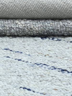 Tarin Hand-woven Wool Geometric Rug - Blue