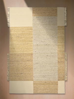 Aren Hand-Woven Wool Geometric Rug - Beige