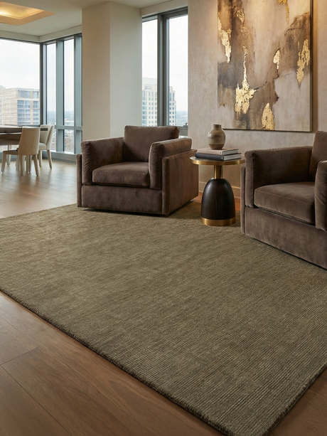 Rumi Green Handloom Wool Rug