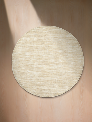 Mahira Hand-woven Round Wool Floral Rug - Beige