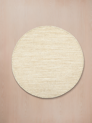 Mahira Hand-woven Round Wool Floral Rug - Beige